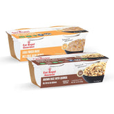 Ready-to-eat Regal Kitchen Foods Egg Fried and Quinoa Rice Cups, 24-pack, featuring cooked rice and egg with quinoa in individual cups.