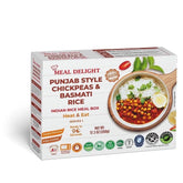 Meal Delight Indian Cuisine Heat & Eat Meals Pack of 3, 12.3oz Basmati Rice with Chana Masala, Microwavable No Preservatives, Heat and Eat Meal Kit Ready in 90 Seconds - Regal Kitchen Store