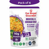 Eat Regal Broccoli & Cheddar Flavored Rice – Creamy, Savory & Ready in 85 Seconds, 8.8 oz Each (6-Pack, Total 52.8 oz) - Regal Kitchen Store