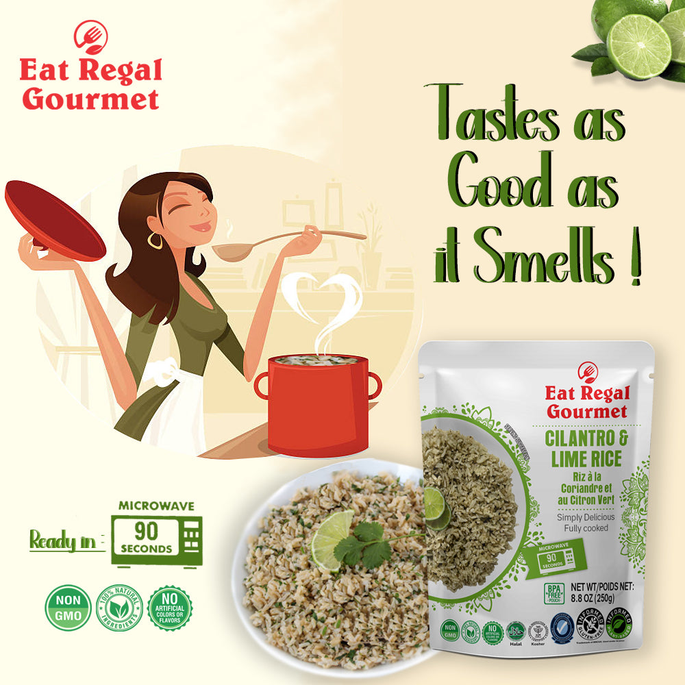 Eat Regal Cilantro & Lime Microwave Rice - Ready In 90 Seconds - Regal Kitchen Foods USA LLC