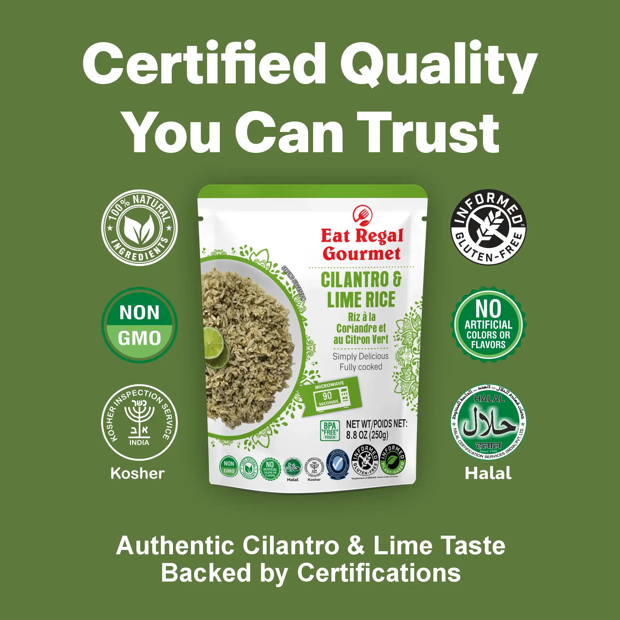 Eat Regal Cilantro & Lime Microwave Rice - Ready In 90 Seconds - Regal Kitchen Foods USA LLC