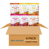 Meal Delight Indian Curry Simmer Sauce Variety – 6-Pack (12.6 oz) | 2 Each: Tikka Masala, Korma, Butter Chicken - Regal Kitchen Store
