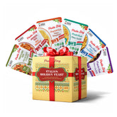 Ready-to-eat pasta gift box from Regal Kitchen Foods, featuring six variety packs of Pasta Zing Italian Holiday Feast.
