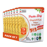 Ready-to-eat spaghetti pasta from Regal Kitchen Foods USA LLC, ready in 1 minute, showing cooked spaghetti in a bowl.