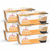 Two cups of Regal Kitchen Foods USA LLC Egg Fried Rice, ready-to-eat gourmet rice in 1 minute, pack of 6 individual containers.