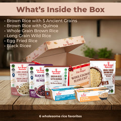 Eat Regal Wholesome Harvest Gift Box – 6-Pack Ancient Grains & Whole Grain Rice Variety | Naturally Rich in Protein & Fiber | Ready-to-Eat Cups & Pouches, Microwave-Ready in 1–1.5 Minutes | Non-GMO, Clean-Label Wellness Gift