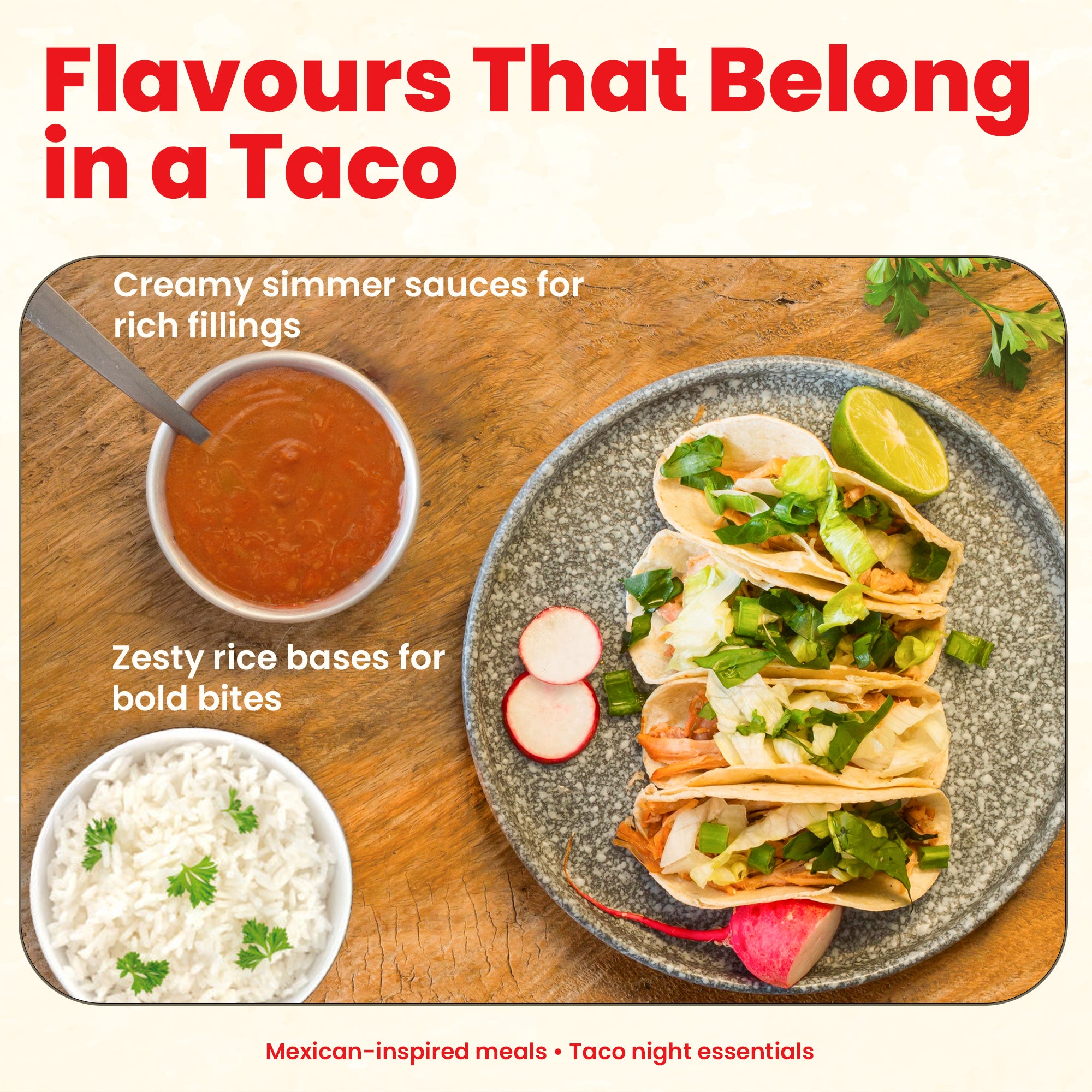Eat Regal Taco Essentials Holiday Gift Box – 6-Item Global Taco Kit with Flavored Ready Rice & Indian Simmer Sauces | Microwave-Ready Rice Cups & Pouches + Ready-to-Cook Sauces | Holiday Gifting & Taco Night Made Easy - Regal Kitchen Store