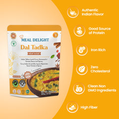 Meal Delight Jaipur Tempered Lentils, Indian Ready to Eat Lentil Curry, 12g Protein & 12g Fiber per Pouch, Plant-Based Gluten-Free, No Preservatives, Halal & Kosher Certified, Ready in 1.5 Minutes, Shelf-Stable Pouch, 10 oz Pack of 3 - Regal Kitchen Store