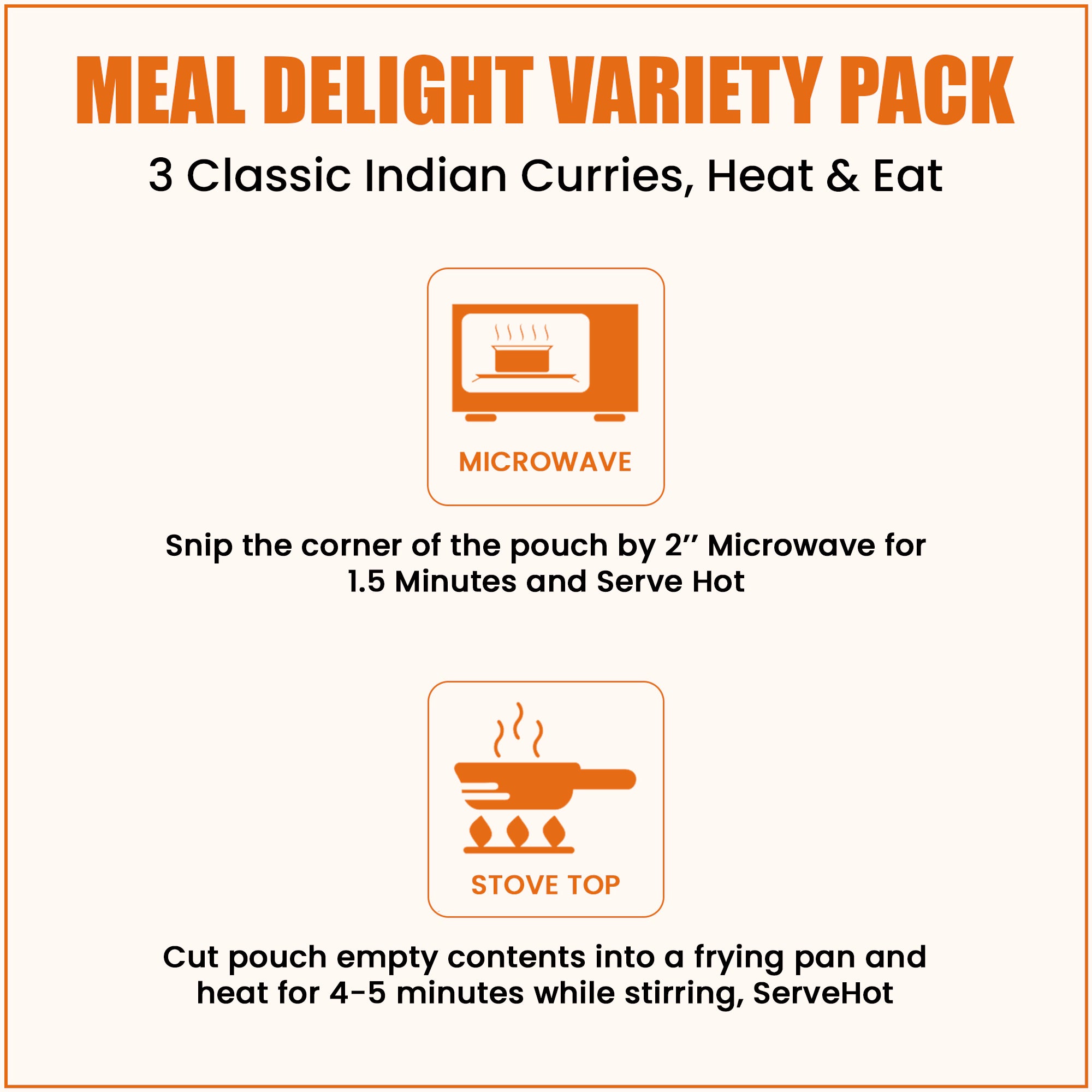 Meal Delight Dal Makhani, Dal Tadka & Chana Masala, Ready to Eat Indian Meals, Variety Pack of 6, Heat & Eat in 1.5 Minutes, No Preservatives, Shelf Stable, No Artificial Colors or Flavors Variety 6 Pack , 10 oz - Regal Kitchen Store