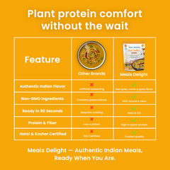 Meal Delight Jaipur Tempered Lentils, Indian Ready to Eat Lentil Curry, 12g Protein & 12g Fiber per Pouch, Plant-Based Gluten-Free, No Preservatives, Halal & Kosher Certified, Ready in 1.5 Minutes, Shelf-Stable Pouch, 10 oz Pack of 3 - Regal Kitchen Store
