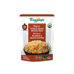 Regganic Organic Whole Grain Brown Rice – 8.8 oz Each (6 Count), Long Grain, Total 52.8 oz | Healthy & Nutritious - Regal Kitchen Store