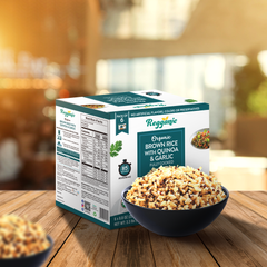Reganic Organic Brown Rice with Quinoa & Garlic, Ready to Eat, 8.8 oz (Pack of 6) - Regal Kitchen Foods USA LLC