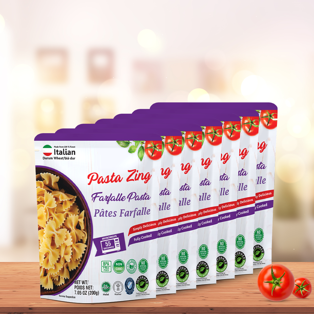 Pasta Zing Farfalle Pasta - Ready in 60 Seconds - Regal Kitchen Foods USA LLC