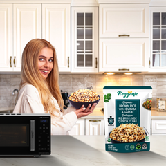 Reganic Organic Brown Rice with Quinoa & Garlic, Ready to Eat, 8.8 oz (Pack of 6) - Regal Kitchen Foods USA LLC