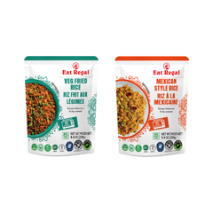 Eat Regal Variety Pack – Vegetable Fried Rice & Mexican Rice, Ready in 85 Seconds, 8.8 oz Each (12-Pack) – Perfect for Family Dinners or Meal Prep - Regal Kitchen Store