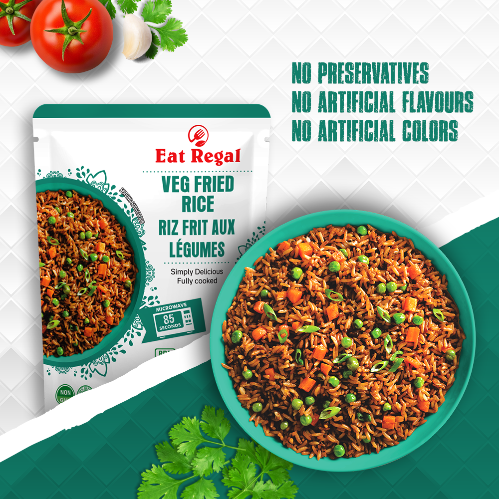 Eat Regal Veg Fried Rice - Ready in 90 Seconds - Regal Kitchen Foods USA LLC