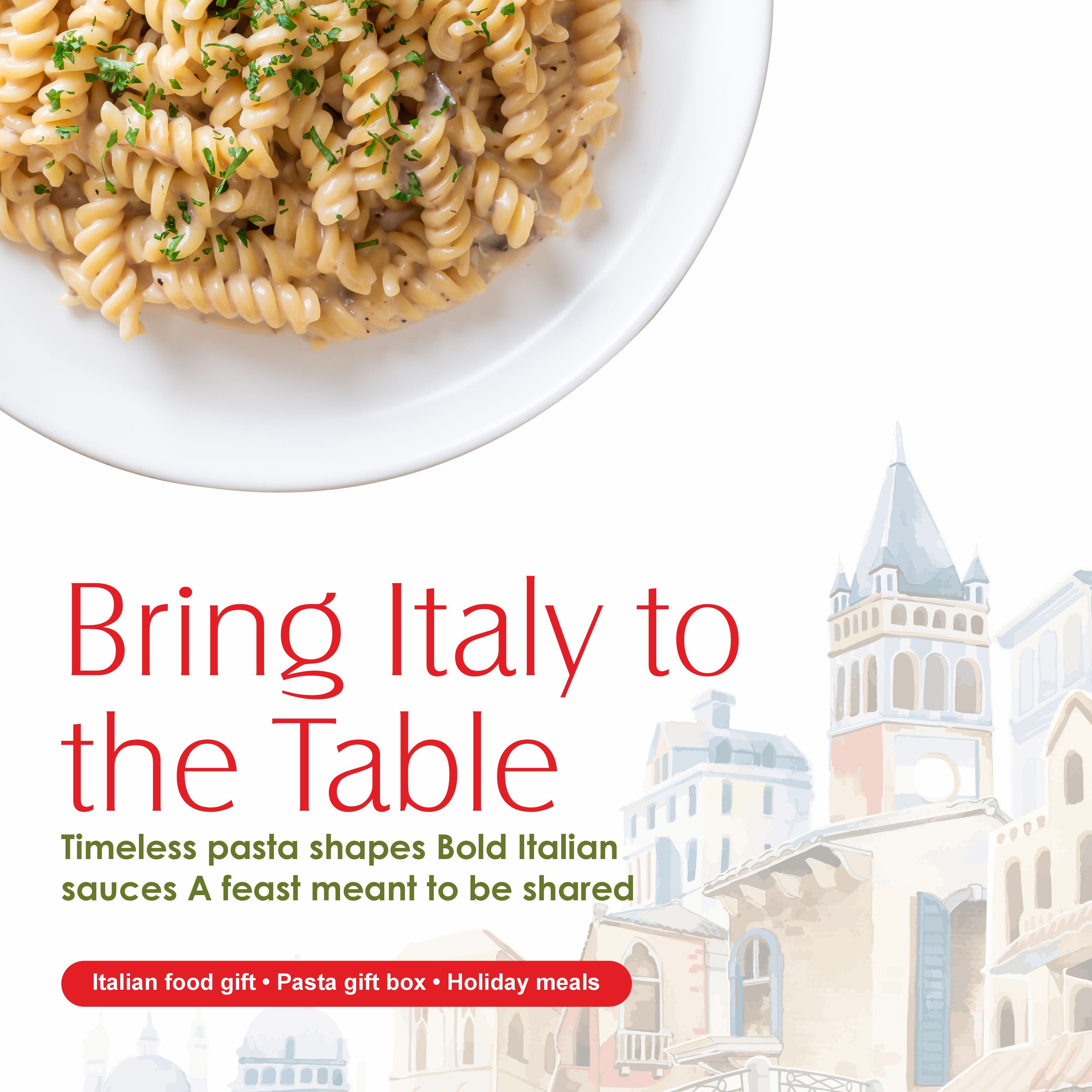 Pasta Zing Italian Holiday Feast Gift Box – Fully Cooked Pasta Variety Pack (6 Pack), Microwave-Ready in 1 Minute | Unflavored Pasta for Holiday Gifting & Hosting | 100% Durum Wheat - Regal Kitchen Store