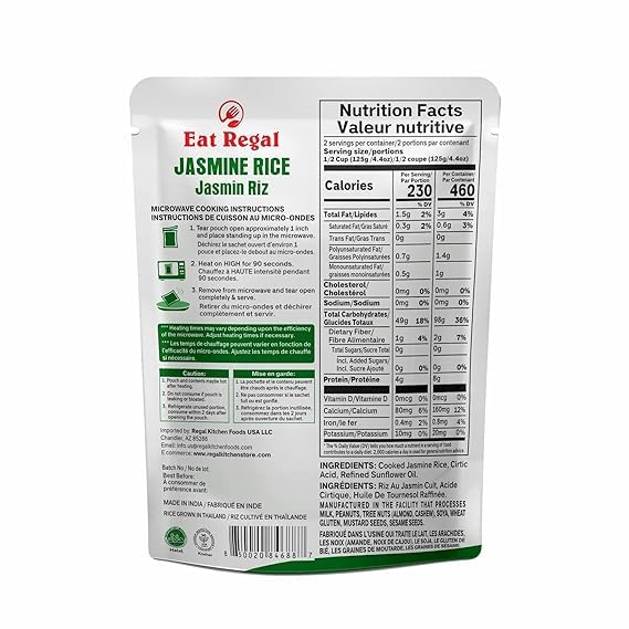 Eat Regal Rice 3 Flavor Heat & Eat Variety Pack of 6, 8.8oz with Spanish, Thai Jasmine, Long Grain White Rice | Side Dish| Microwavable Food | Rice Microwavable | Heat and Eat - Regal Kitchen Store
