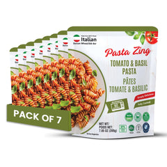 Pasta Zing Tomato & Basil Pasta, Pack of 7, 7.05 Ounce | Ready To Eat in 60 Sec | Made with 100% Italian Durum Wheat | Natural Ingredients | Classic & Flavorful | Easy Meal & Side Dish - Regal Kitchen Store