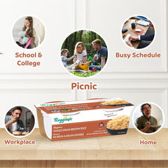 Regganic Organic Whole Grain Brown Rice, Microwaveable Cups, 8.8 oz, Pack of 6 - Regal Kitchen Store