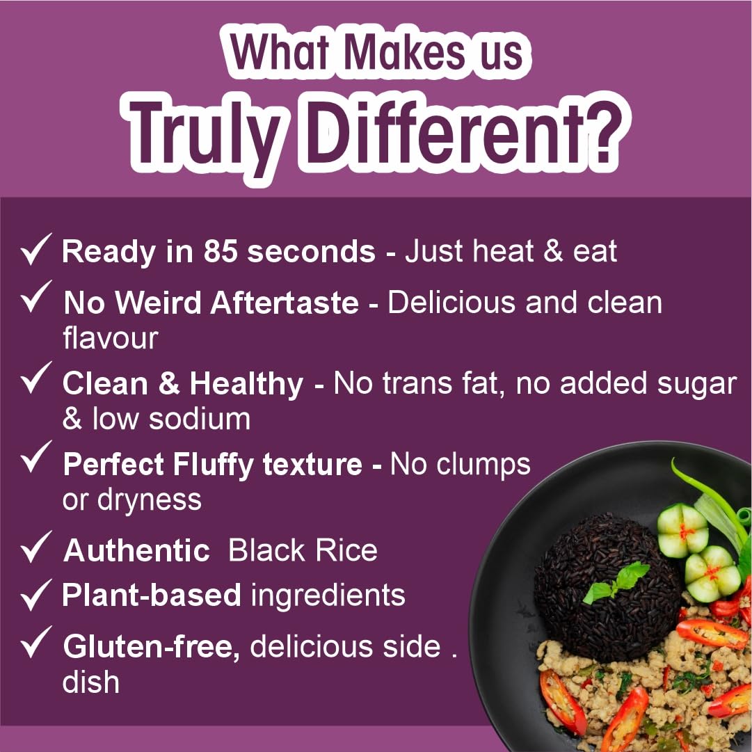 Eat Regal Ancient Black Rice, Ready in 90 Seconds, Non-GMO, Gluten-Free, 8.8 oz Pouches, Pack of 6 - Regal Kitchen Store