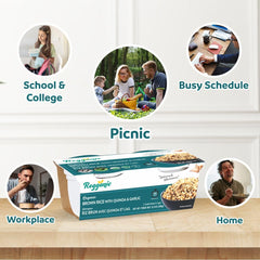 Reganic Organic Brown Rice with Quinoa & Garlic, 2 Individual Cups, Pack of 6, 8.8 oz - Regal Kitchen Store