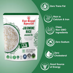Eat Regal Ready-to-Eat Rice Variety Pack – Jasmine Rice & Indian Biryani Style Rice | High Protein Microwave Rice, Ready in 1.5 Minutes | Non-GMO, Gluten-Free, Halal & Kosher | 8.8 oz (Pack of 12)