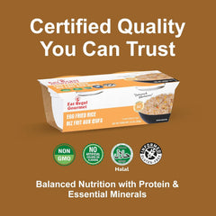 Eat Regal Ready-to-Eat Rice Cups Variety Pack – Brown Rice with Quinoa & Egg Fried Rice | High Protein, Ready in 1 Minute| Gluten-Free, Non-GMO | 8.8 oz (2x125g) Cups, Pack of 12