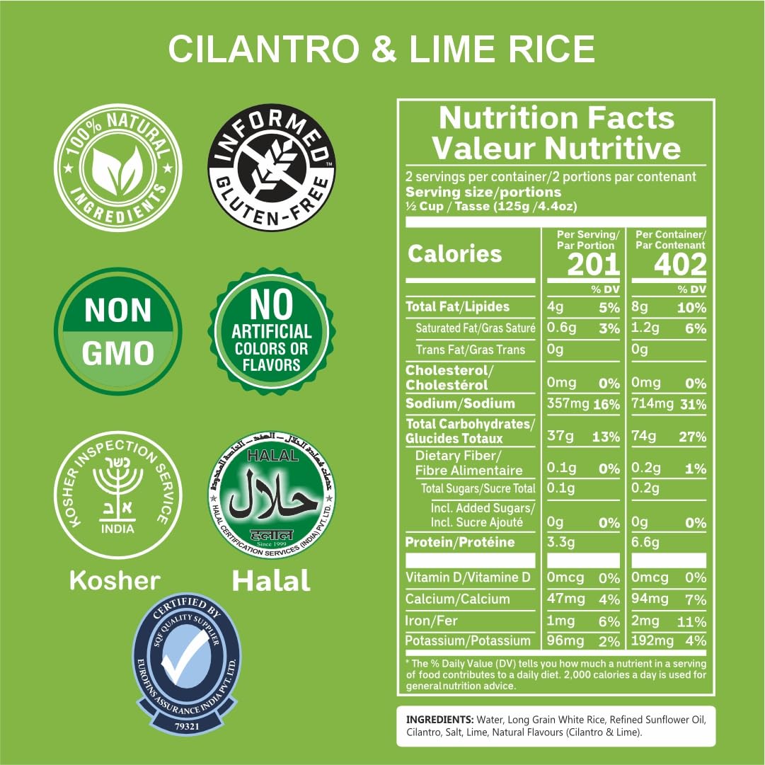 Eat Regal Gourmet Cilantro & Lime Rice, 8.8 oz Cups, Pack of 6, Non-GMO - Regal Kitchen Store