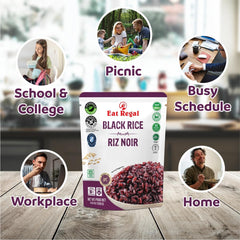 Eat Regal Ancient Black Rice, Ready in 90 Seconds, Non-GMO, Gluten-Free, 8.8 oz Pouches, Pack of 6 - Regal Kitchen Store