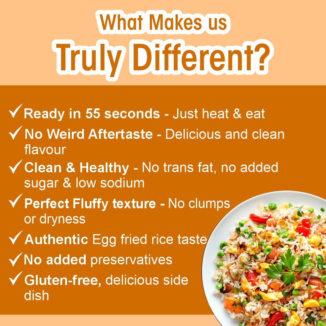 Eat Regal Gourmet Egg Fried Rice, Ready in 60 Seconds, 2 Individual Cups, Pack of 6 - Regal Kitchen Store
