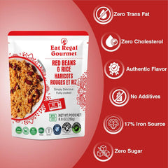 Eat Regal Ready-to-Eat Rice Variety Pack – Veg Fried Rice & Red Beans & Rice | High Protein Microwave Meals, Ready in 1.5 minutes | Gluten-Free, Halal & Kosher, BPA-Free, 8.8 oz (Pack of 12)
