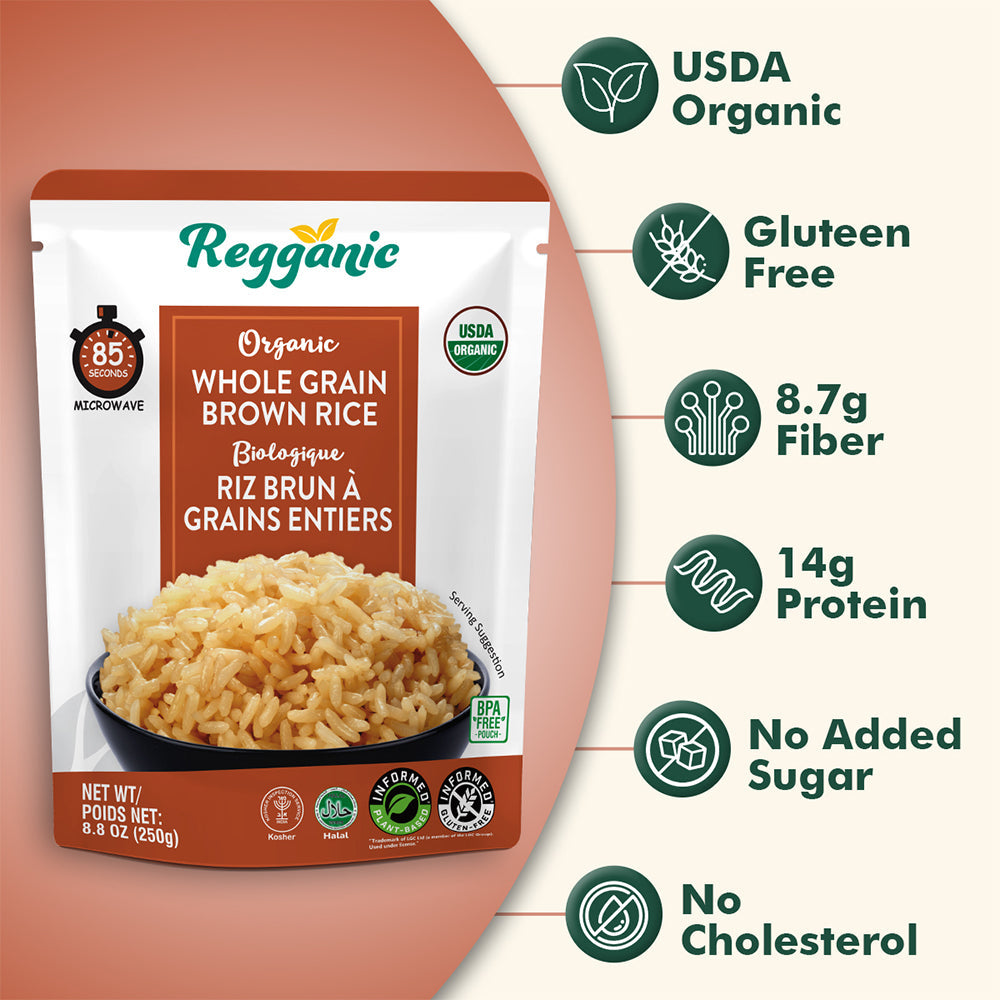 Reganic Organic Whole Grain Brown Rice(Pack of 6) - Regal Kitchen Foods USA LLC