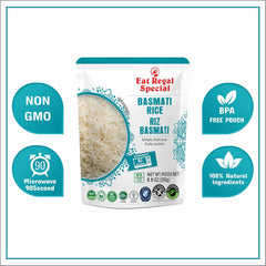 Eat Regal Basmati Rice – Fully Cooked, Microwaveable in 90 Seconds, Ready-to-Eat Precooked Basmati Rice, Non-GMO & Delicious (Pack of 6, 8.8 oz) - Regal Kitchen Store