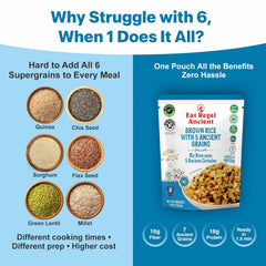 Eat Regal Ready-to-Eat Rice Variety Pack – Brown Rice with Quinoa & Brown Rice with 5 Ancient Grains (6 Each) | High Protein & Fiber, Microwave in 1.5 Minutes | Vegan, Gluten-Free, Non-GMO | 8.8 oz (Pack of 12)