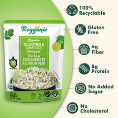 Reganic Organic Cilantro & Lime Rice, Ready in 90 seconds - Regal Kitchen Foods USA LLC