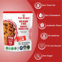 Eat Regal Red Beans & Rice , 8.8 Ounce, (Pack of 6) ready in  1.5 Minutes- Regal Kitchen Store