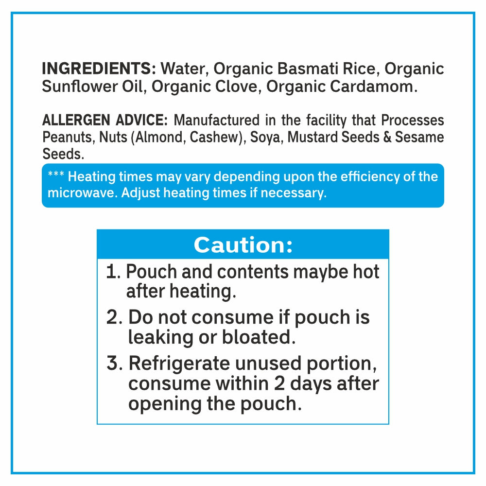 Reganic Organic Basmati Rice with Cloves & Cardamom (Pack of 6) - Regal Kitchen Foods USA LLC