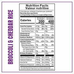 Broccoli & Cheddar Flavored Rice - Regal Kitchen Foods USA LLC