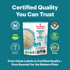 Eat Regal Basmati Rice – Fully Cooked, Microwaveable in 90 Seconds, Ready-to-Eat Precooked Basmati Rice, Non-GMO & Delicious (Pack of 6, 8.8 oz) - Regal Kitchen Store