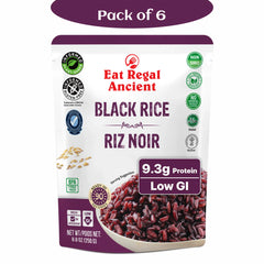 Eat Regal Ancient Black Rice, Ready in 90 Seconds, Non-GMO, Gluten-Free, 8.8 oz Pouches, Pack of 6 - Regal Kitchen Store