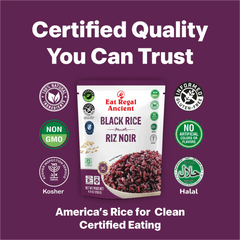 Eat Regal Ancient Black Rice, Ready in 90 Seconds, Non-GMO, Gluten-Free, 8.8 oz Pouches, Pack of 6 - Regal Kitchen Store