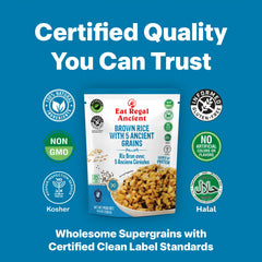 Eat Regal Brown Rice and 5 Ancient Grains – Nutritious & Wholesome, Ready in 90 Seconds, 8.8 oz Each (6-Pack, Total 52.8 oz) - Regal Kitchen Store