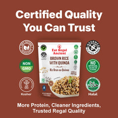 Eat Regal Brown Rice with Quinoa – Nutritious & Delicious, Ready in 85 Seconds, 8.8 oz Each (6-Pack, Total 52.8 oz) - Regal Kitchen Store