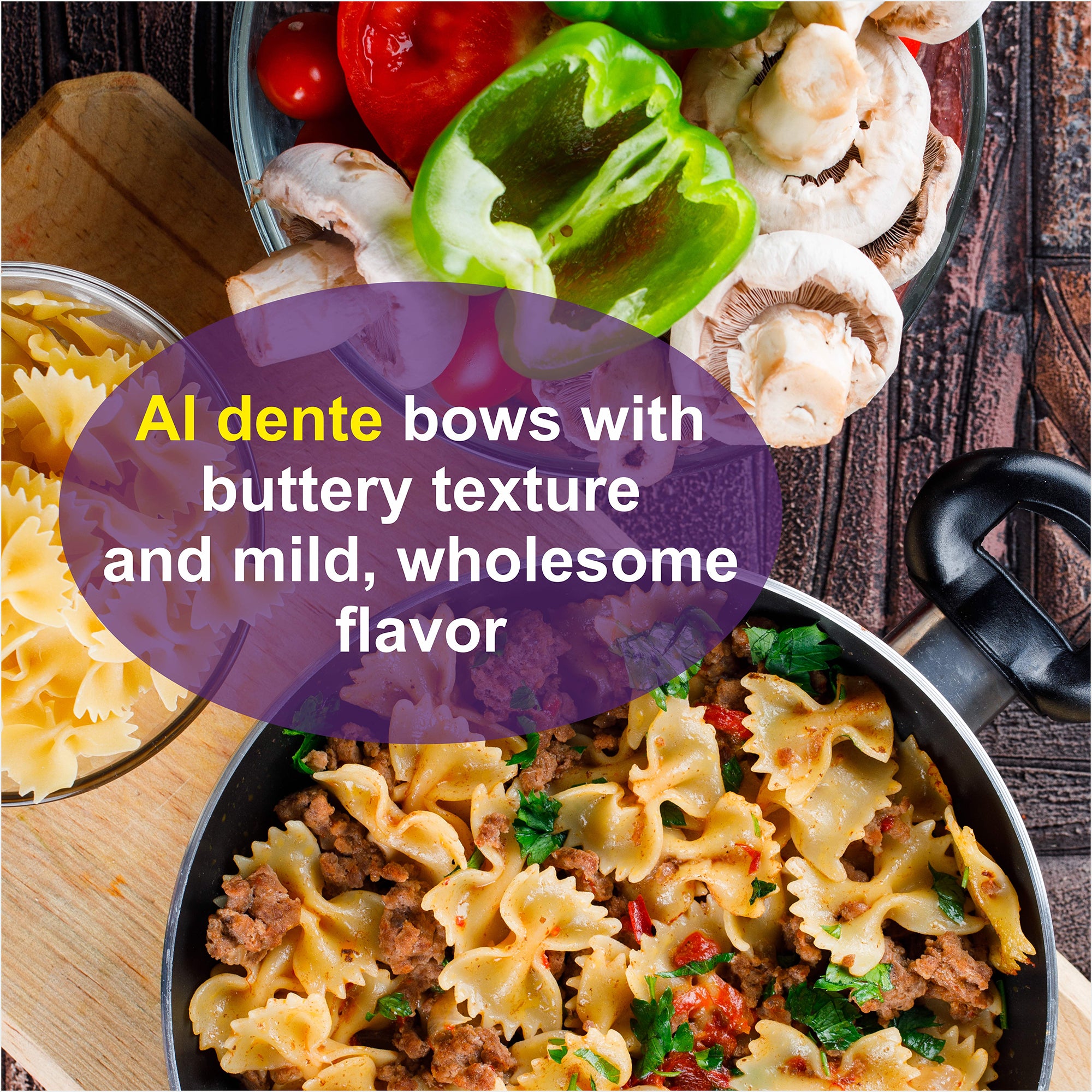 Pasta Zing Farfalle Pasta, Authentic Italian Al-Dente Texture, Ready in 1 Minute, 14g Protein 4g Fiber, Made with 100% Durum Wheat, Zero Sodium, Clean Label Shelf-Stable, 7.05 oz Pouch, Pack of 7 - Regal Kitchen Store