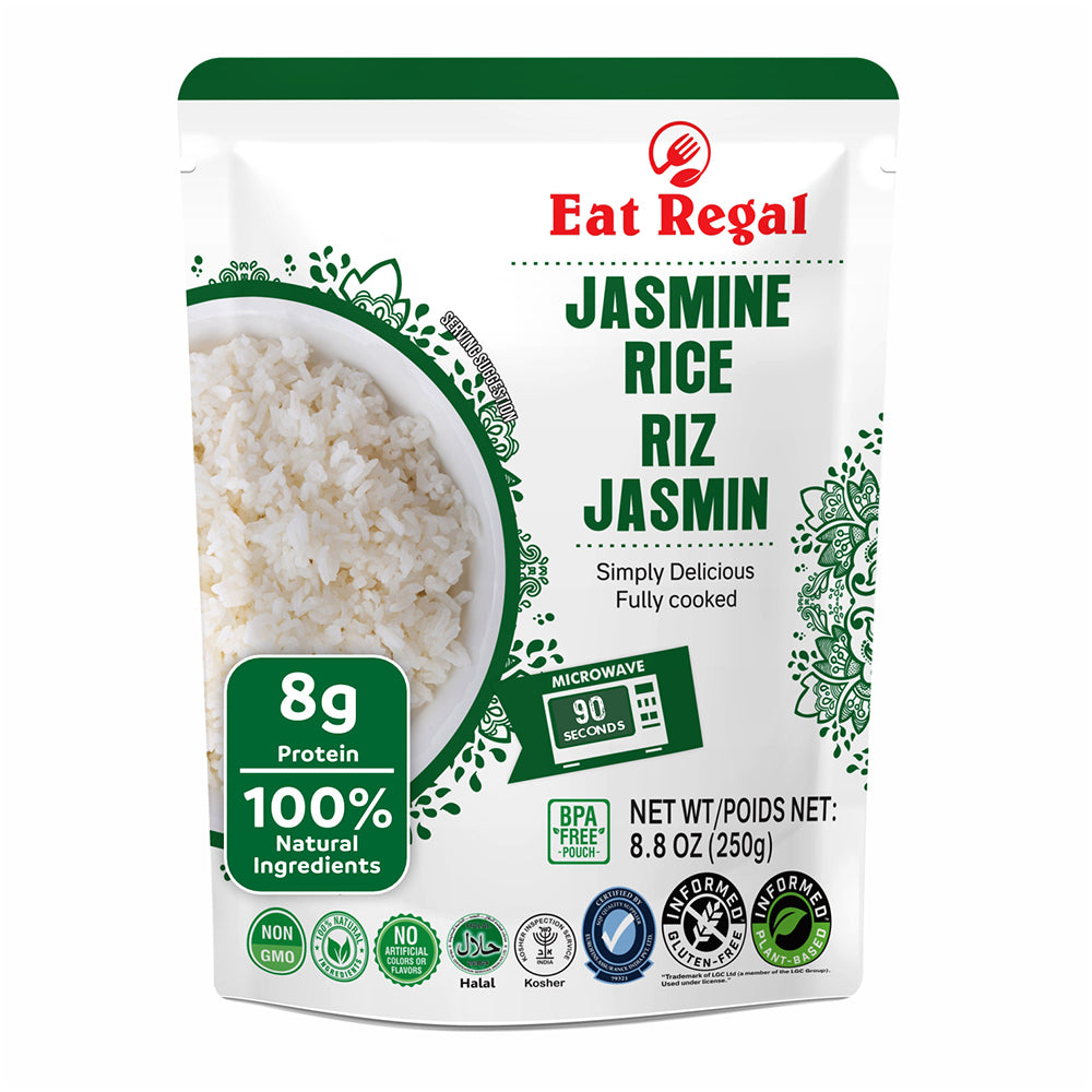 Eat Regal Thai Jasmine Rice – Aromatic & Fluffy, Ready in 85 Seconds, 8.8 oz Each (6-Pack, Total 52.8 oz) - Regal Kitchen Store