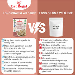 Eat Regal Ancient Long Grain & Wild Rice, 8.8 oz, Pack of 6, Ready in 90 Seconds, Non-GMO, Kosher, Halal - Regal Kitchen Store