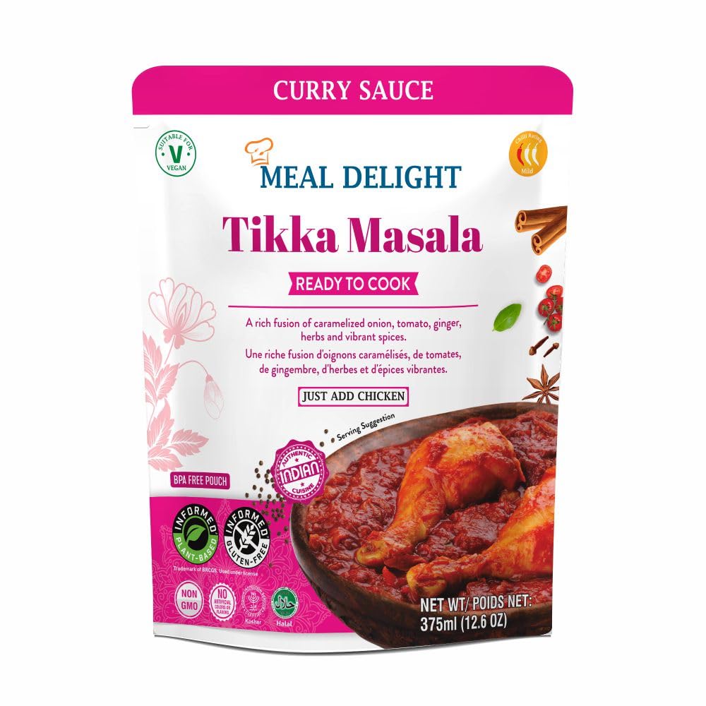 Meal Delight Indian Curry Simmer Sauce Variety – 6-Pack (12.6 oz) | 2 Each: Tikka Masala, Korma, Butter Chicken - Regal Kitchen Store