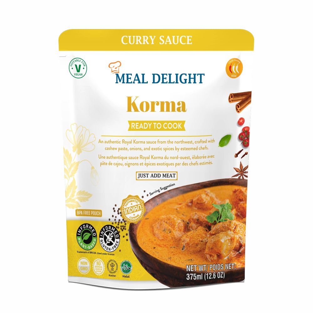 Meal Delight Indian Curry Simmer Sauce Variety – 6-Pack (12.6 oz) | 2 Each: Tikka Masala, Korma, Butter Chicken - Regal Kitchen Store