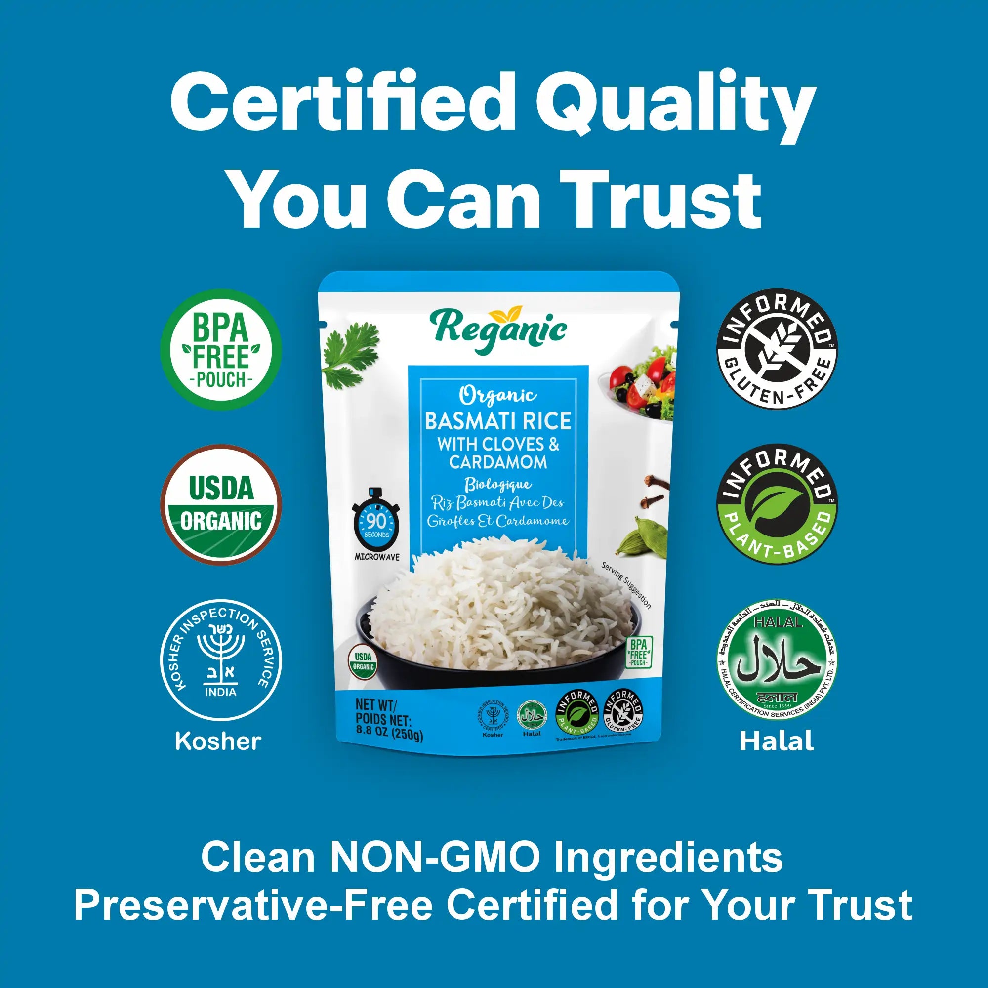 Reganic Organic Basmati Rice with Cloves & Cardamom- Regal Kitchen Foods